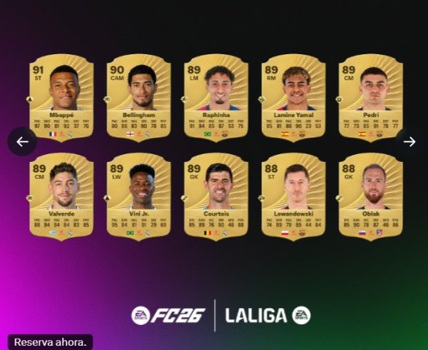 Danh sách đánh giá người chơi LA Liga chính thức của FC26: MBappe 91 cao nhất, Bellingham 90, Yamal 89